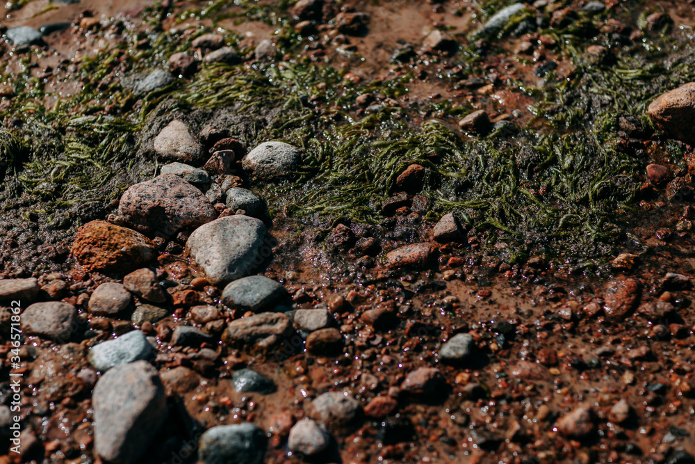 Ocean shore, sand and rocks on the sea coast. Ocean shore, sand and rocks on the sea coast.