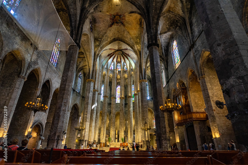 Santa Maria del Mar church in Barcelona, Catalonia, Spain