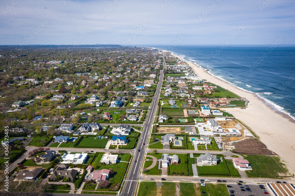 Aerial of Deal New Jersey During Covid19 Pandemic