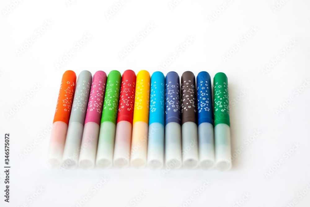 Bright markers for design. Markers on a white background. Markers for drawing. Bright markers for design. Markers on a white background. Markers for drawing.
