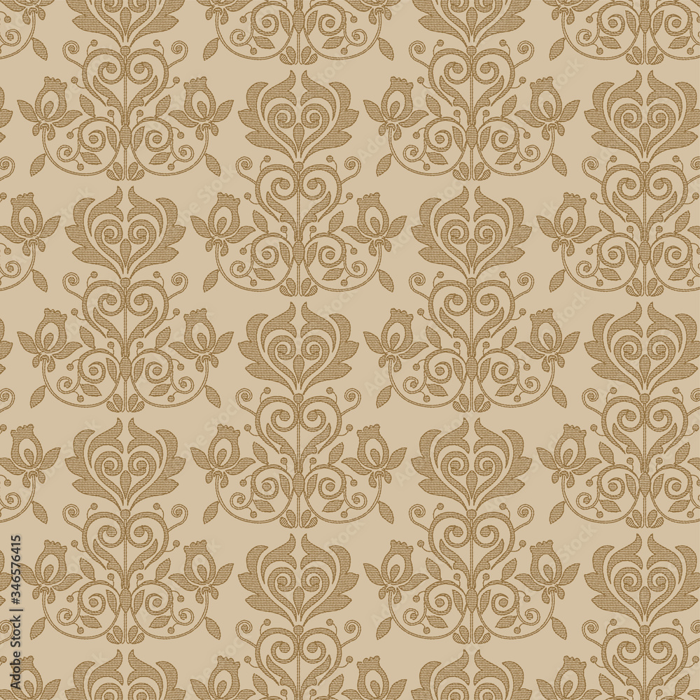 The texture of floral ornament. The stylization of embroidery. Ocher-golden colors The texture of floral ornament. The stylization of embroidery. Ocher-golden colors