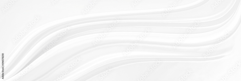 Obraz premium White gray satin texture that is white silver fabric silk panorama background with beautiful soft blur pattern natural.