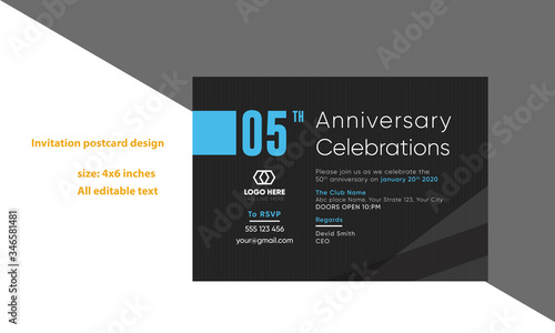 Anniversary post card design 