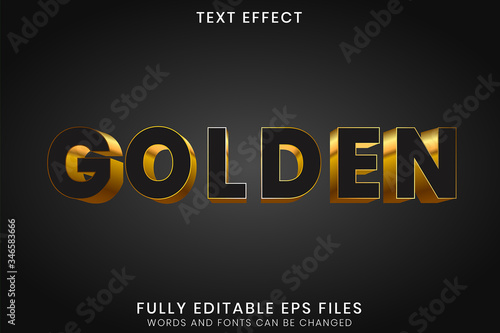 3D Black Gold Editable Text Effect