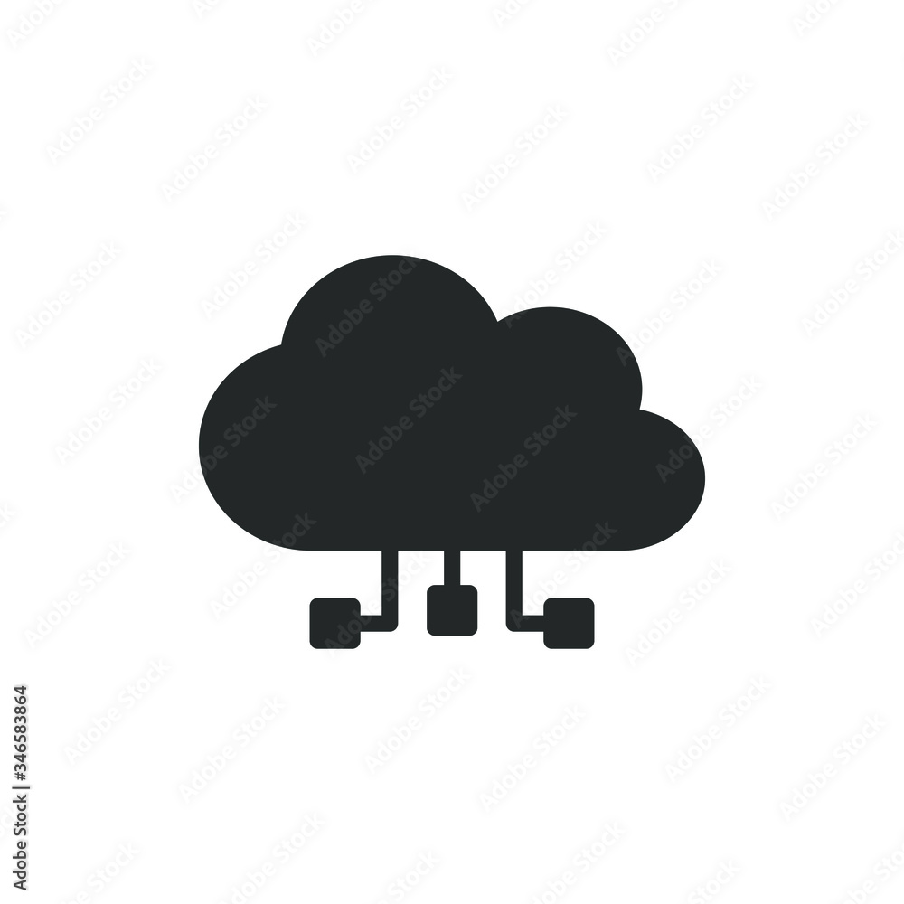 Single icon of a cloud computing with fill color style design Single icon of a cloud computing with fill color style design