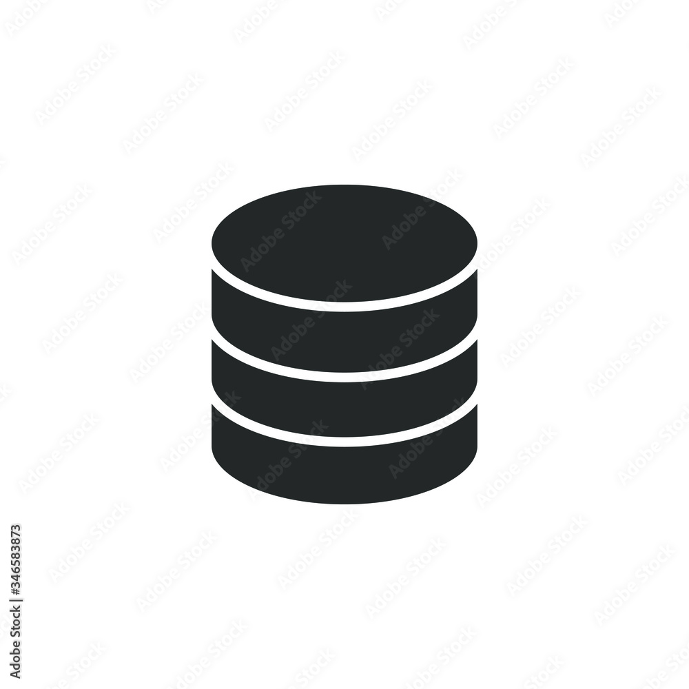 Single icon of a database isolated on white background