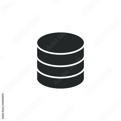 Single icon of a database isolated on white background