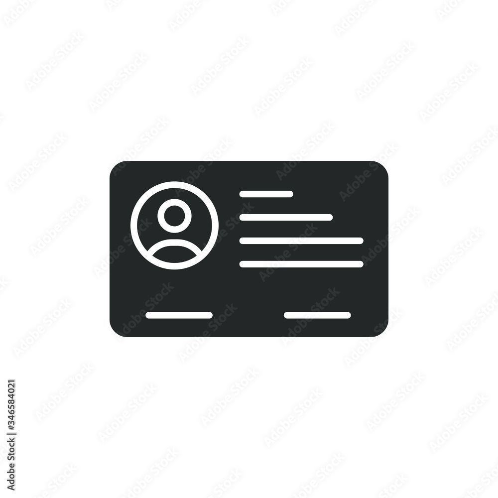 Id card icon with fill color style design Id card icon with fill color style design