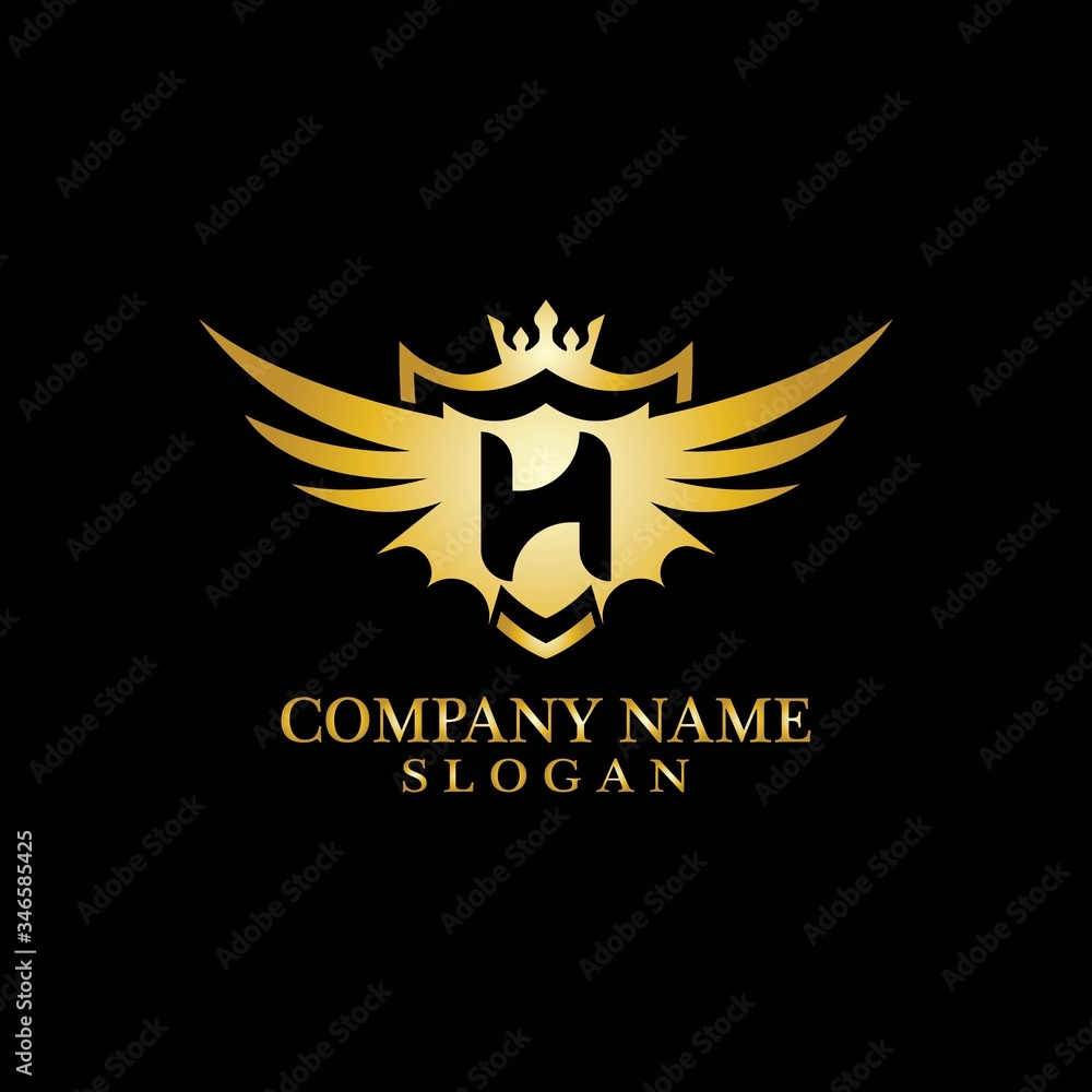 Letter H Shield, Wing and Crown for Business Logo Template Design Vector, Emblem, Design concept, Creative Symbol, Icon Letter H Shield, Wing and Crown for Business Logo Template Design Vector, Emblem, Design concept, Creative Symbol, Icon