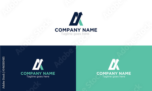 Letter A and arrow accounting design logo template
