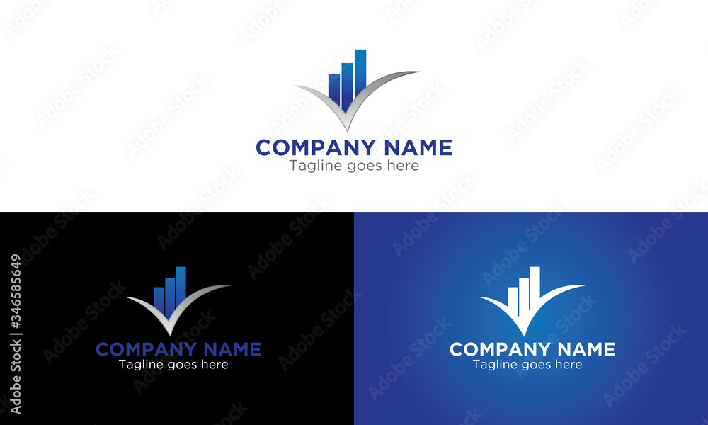 Fototapeta premium Market graph bar Logo design finance company concept.