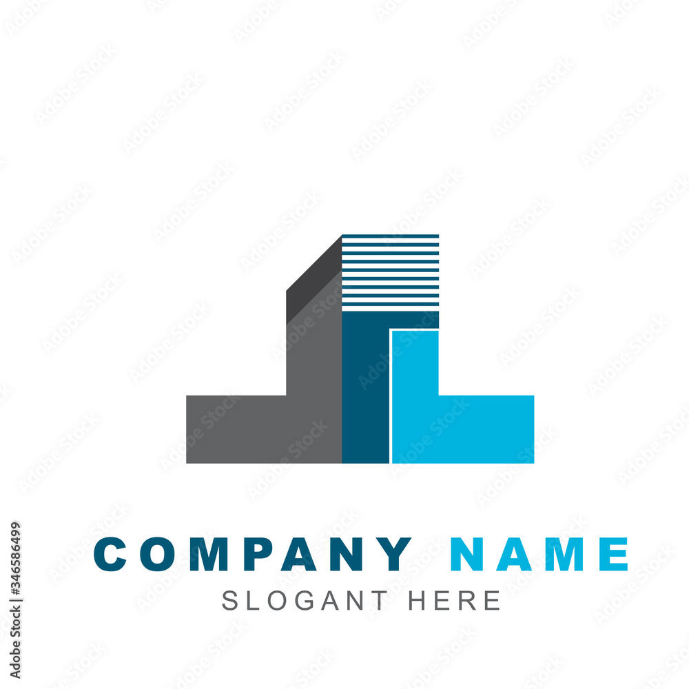 Real Estate logo vector design template. Modern architecture building icon shapes of city symbol can use for company brand, property agent, rental apartment, clean and construction service.