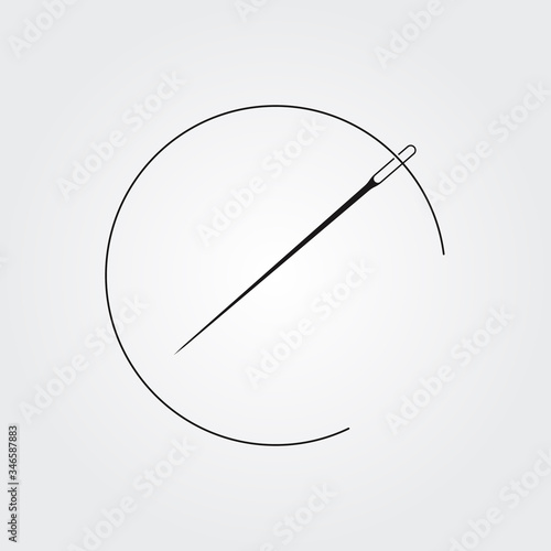Needle with thread vector icon. Vector