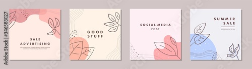 Sale square banner template for social media posts, mobile apps, banners design, web, and internet ads. Trendy abstract square template with colorful concept.