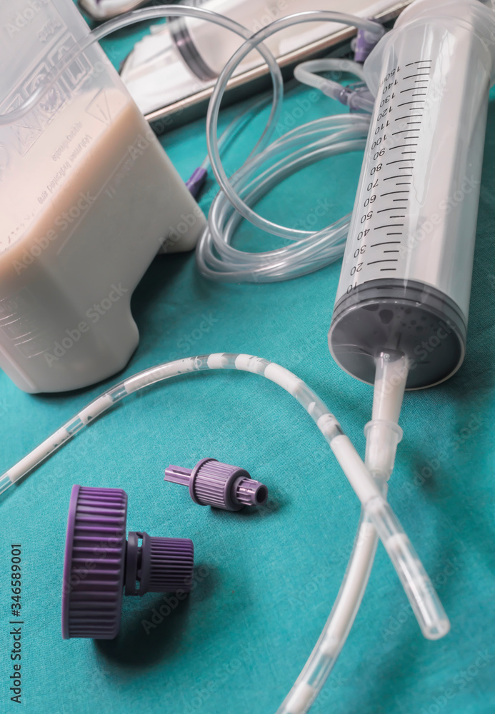 Team of enteral nutrition prepared in hospital, palliative care ...