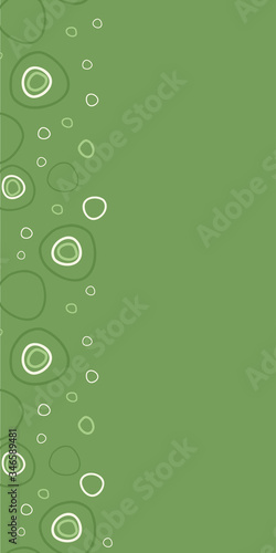Green path vertical border circles on green background seamless vector repeat pattern surface design