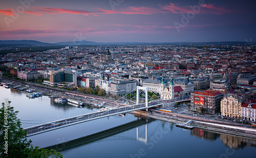 Sunset over Budapest with E...
