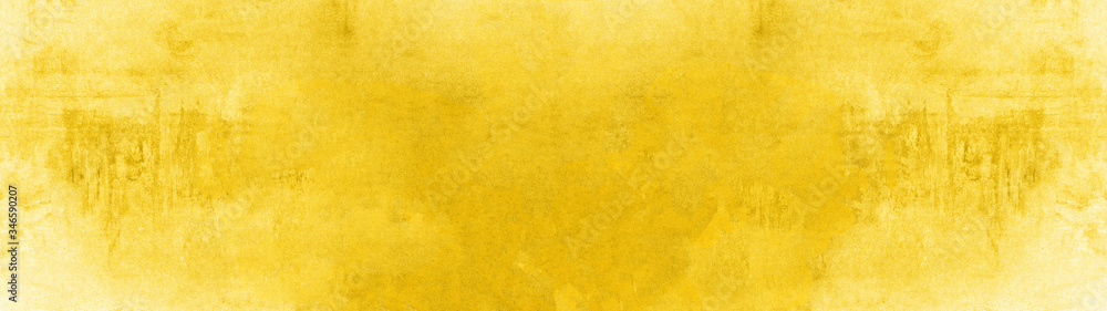  Abstract yellow watercolor painted paper texture background banner, trend color 2020  - obrazy, fototapety, plakaty 