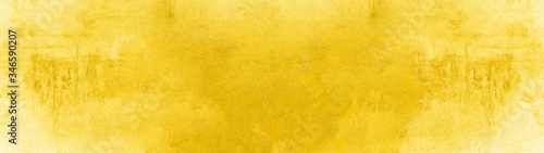  Abstract yellow watercolor painted paper texture background banner, trend color 2020  photo