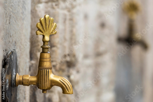 Ablution water tap in a mosque in Istanbul, Turkey