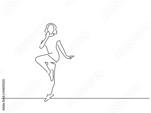 Full length people isolated line drawing, vector illustration design.