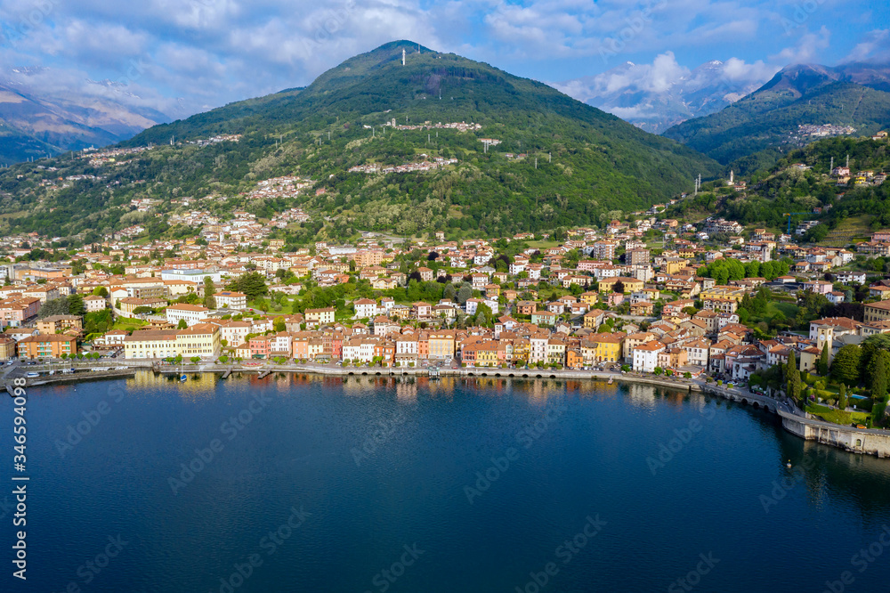 Gravedona, Como Lake, Italy, aerial view