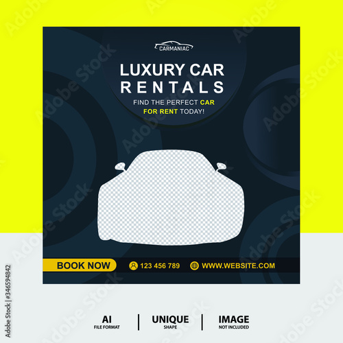 Rent a car Luxury Brand Social Media Post Banner