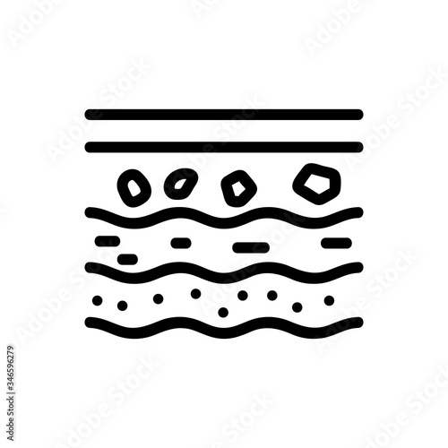 top-aligned soil icon vector. top-aligned soil sign. isolated contour symbol illustration