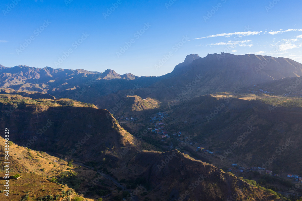Aerial view of Santiago island in Cape Verde - Cabo Verde Aerial view of Santiago island in Cape Verde - Cabo Verde