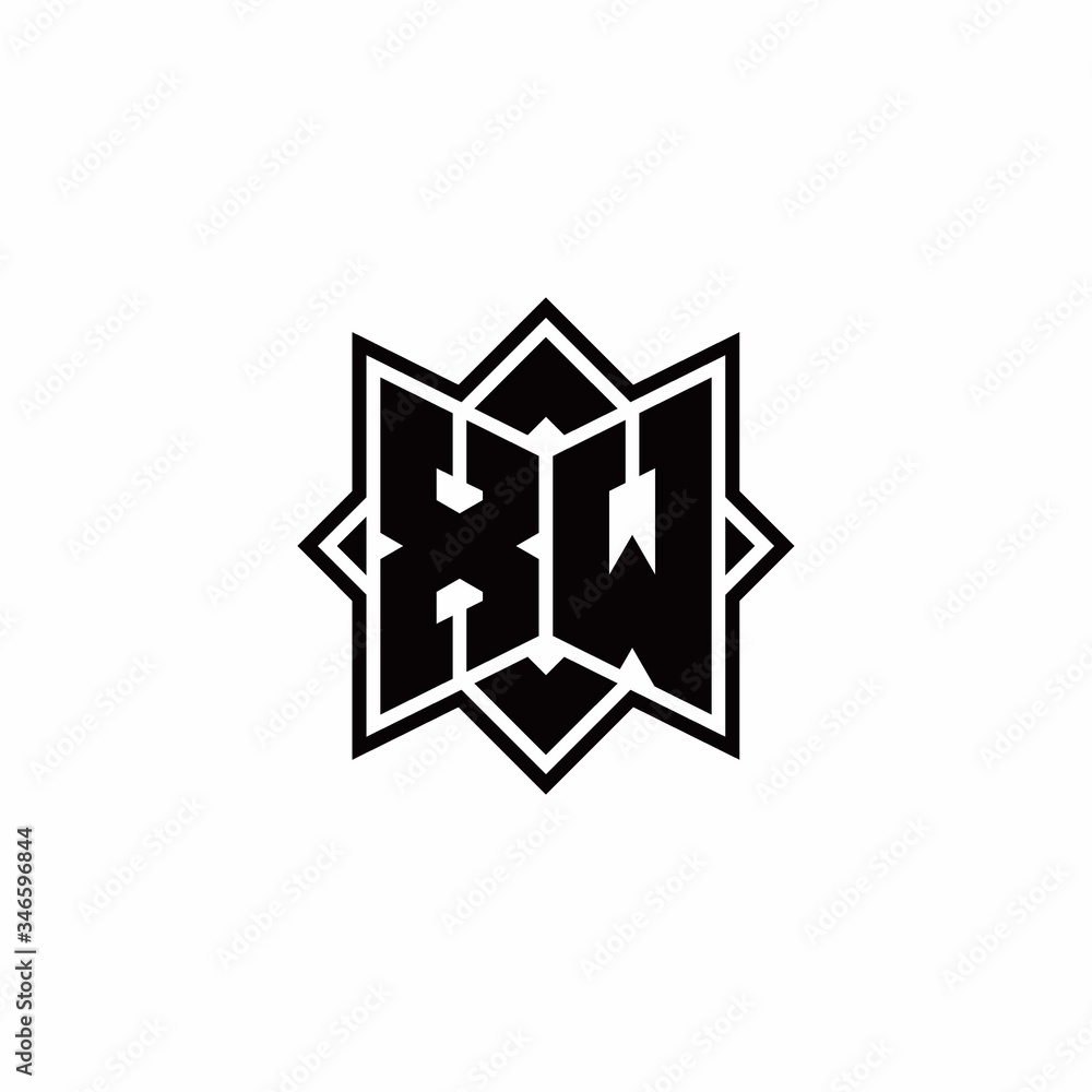 XW monogram logo with square rotate style outline XW monogram logo with square rotate style outline