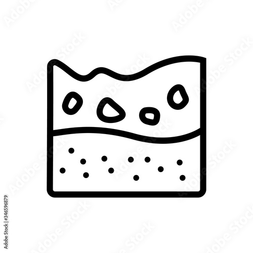 sandstone with stones priming icon vector. sandstone with stones priming sign. isolated contour symbol illustration