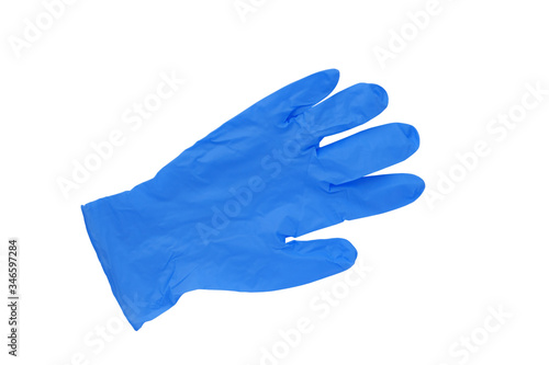 Blue medical gloves isolated on white background © whiteaster