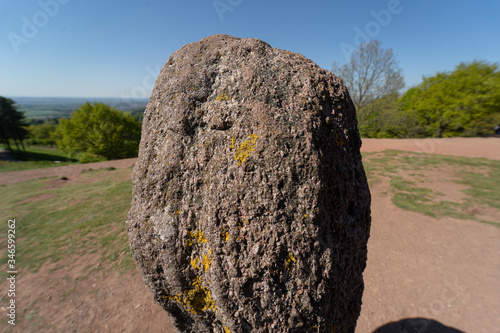 One of the four stones standing on the summit of Clent Hills in Worcestershire photo