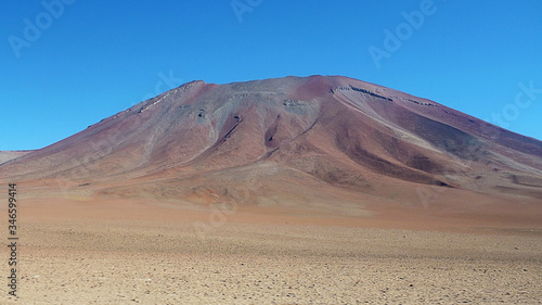 Trek across Salar de Uyuni  Bolivia and San Pedro de Atacama desert  Chile. Highest salt lake in the world. Backpacking adventure