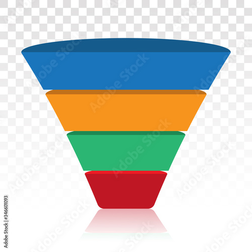 sales lead conversion half funnel icon for presentation apps and websites