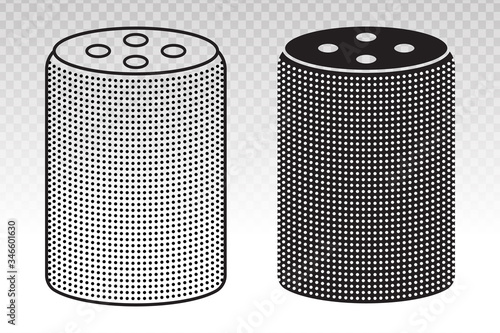 Medium smart home speaker with digital / virtual assistant - flat vector icons for apps and websites