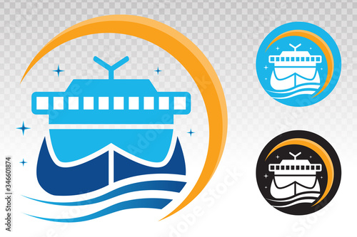 Cruise ship / cruise liner logo for apps or websites