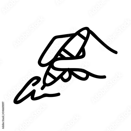 handwriting signature icon vector. handwriting signature sign. isolated contour symbol illustration