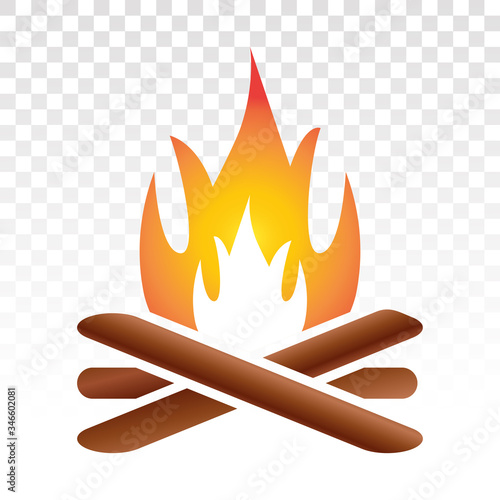 campfire / bonfire flat icon on a transparent background