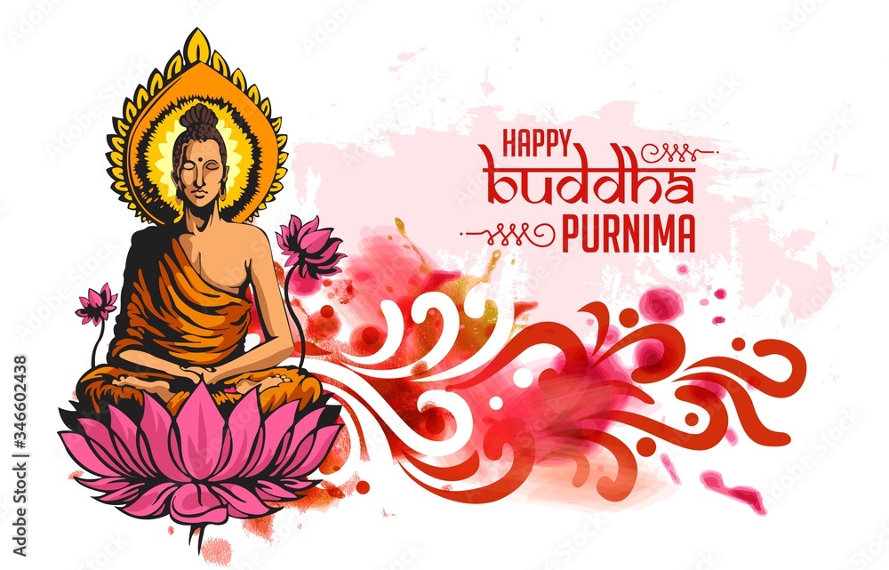 Illustration Of Buddha Purnima Background.with nice and creative design