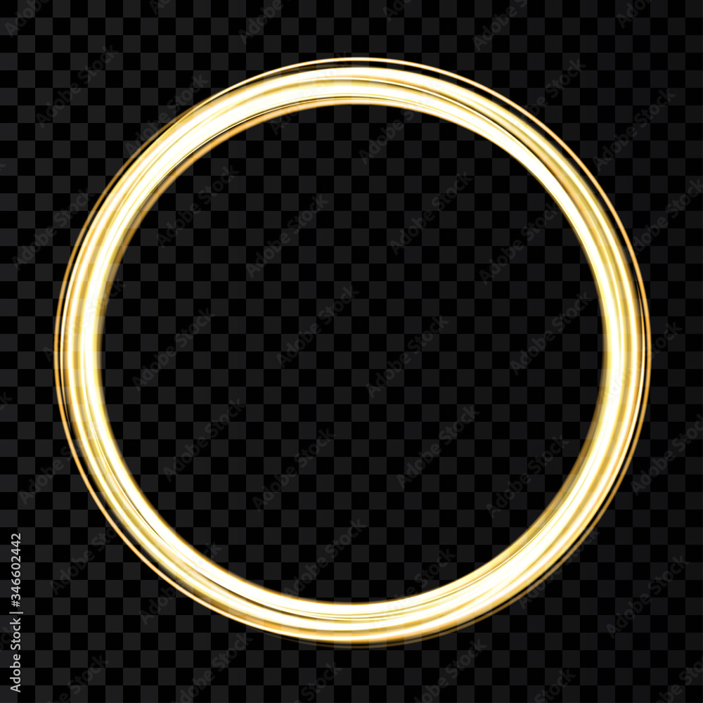 Gold glowing round frame with lights effects. Gold glowing round frame with lights effects.