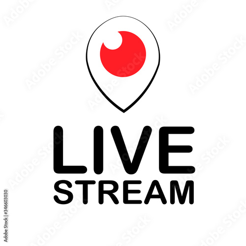 Live video streaming vector icon isolated on white. Live TV broadcasting. Live streaming vector signs. NEW 2020. Location on the map of direct inclusion.
