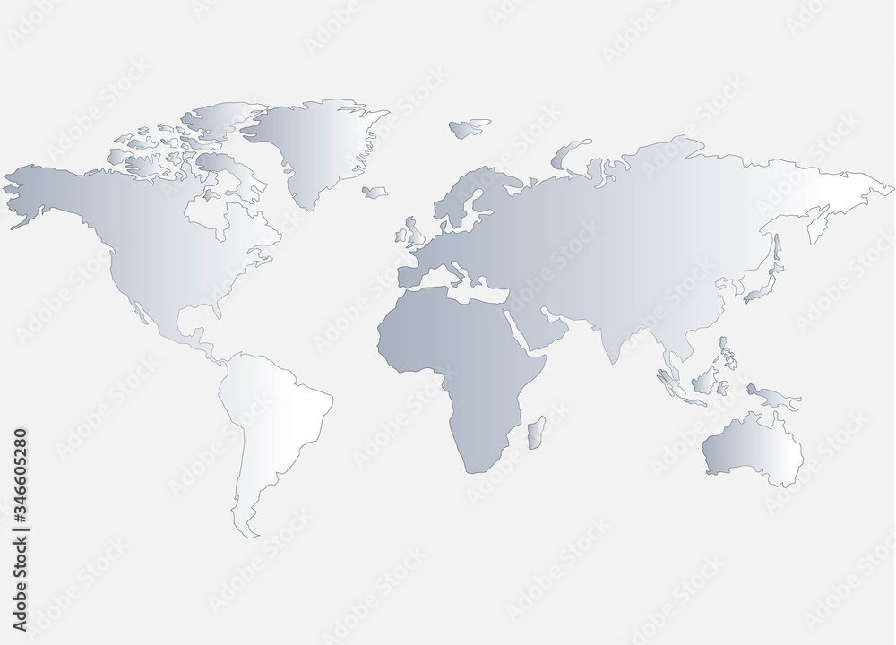 Fototapeta premium world map on white