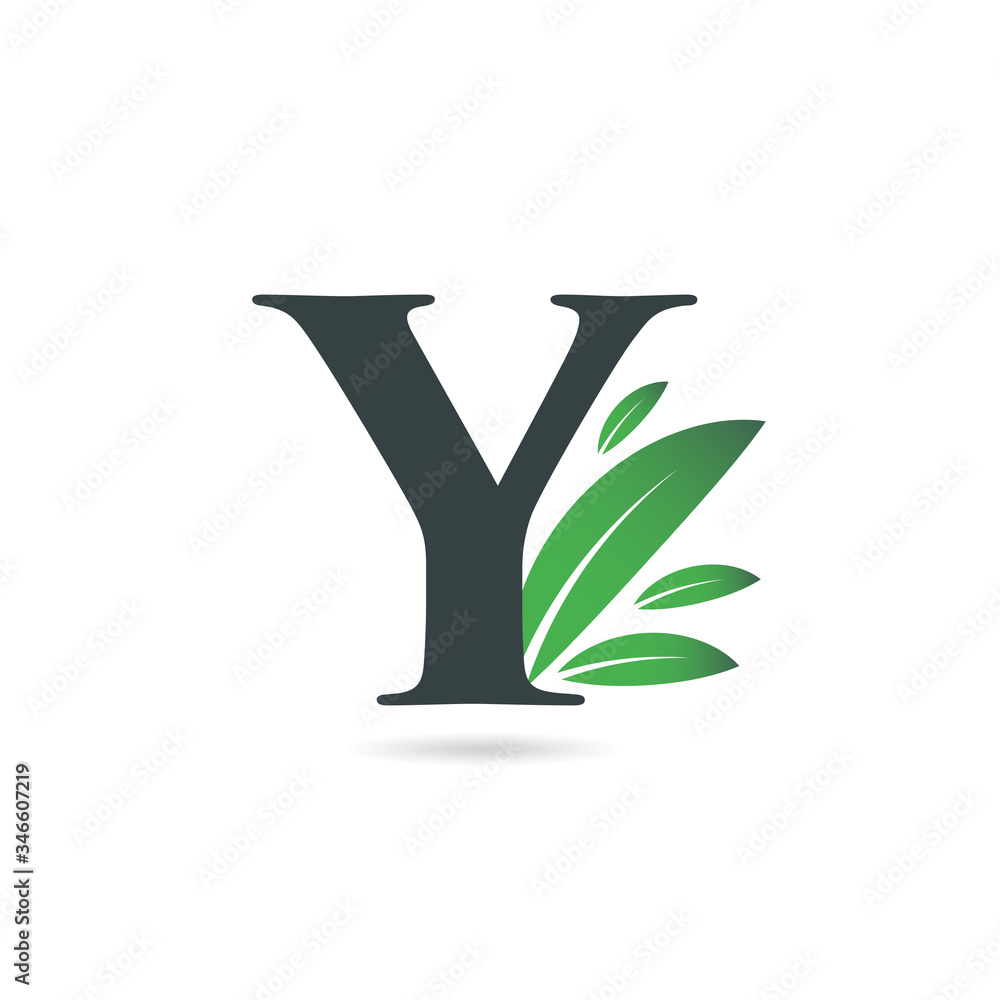 Initial Letter Y Leaf Logo Initial Letter Y Leaf Logo