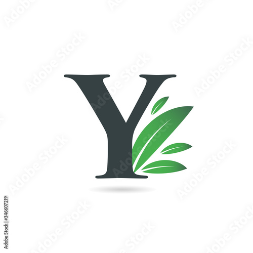 Fototapeta Naklejka Na Ścianę i Meble -  Initial Letter Y Leaf Logo