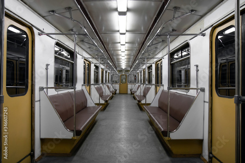 empty subway car without people