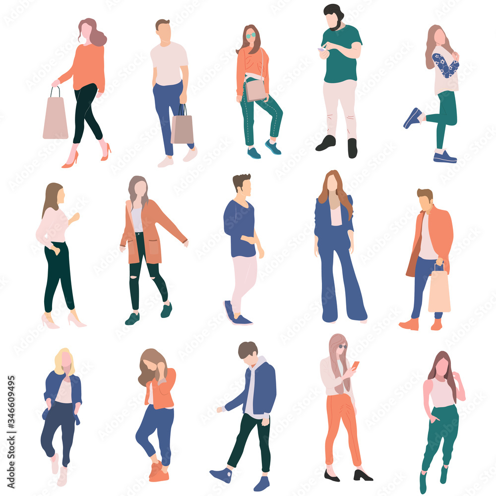 Big vector set of people on a white background 1