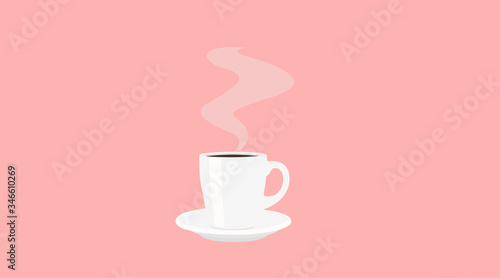 Vector Isolated Illustration of a Coffee Cup with Hot Coffee 