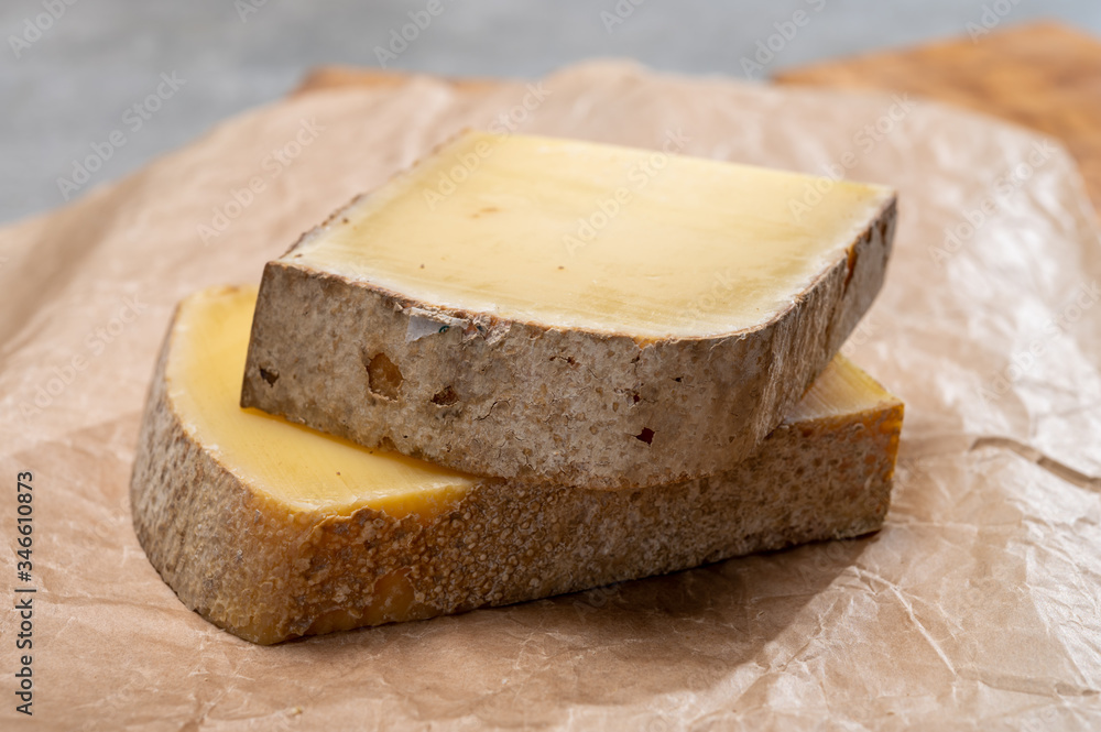 French cheese Comte fruity flavoured Fruite and Vieille Reserve French cheese Comte fruity flavoured Fruite and Vieille Reserve