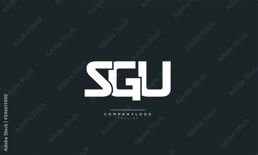 Fototapeta premium SGU Letter Logo Alphabet Design Icon Vector Symbol